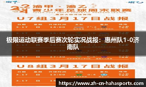 极限运动联赛季后赛次轮实况战报：惠州队1-0济南队